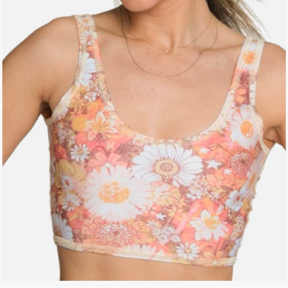 NWT teeki Lover Tank Bra Tops for Women, USA Made Large Sisters of the Sun Gold